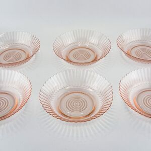 MacBeth-Evans Pink Petalware Set Of 6 Bowls 5-5/8”